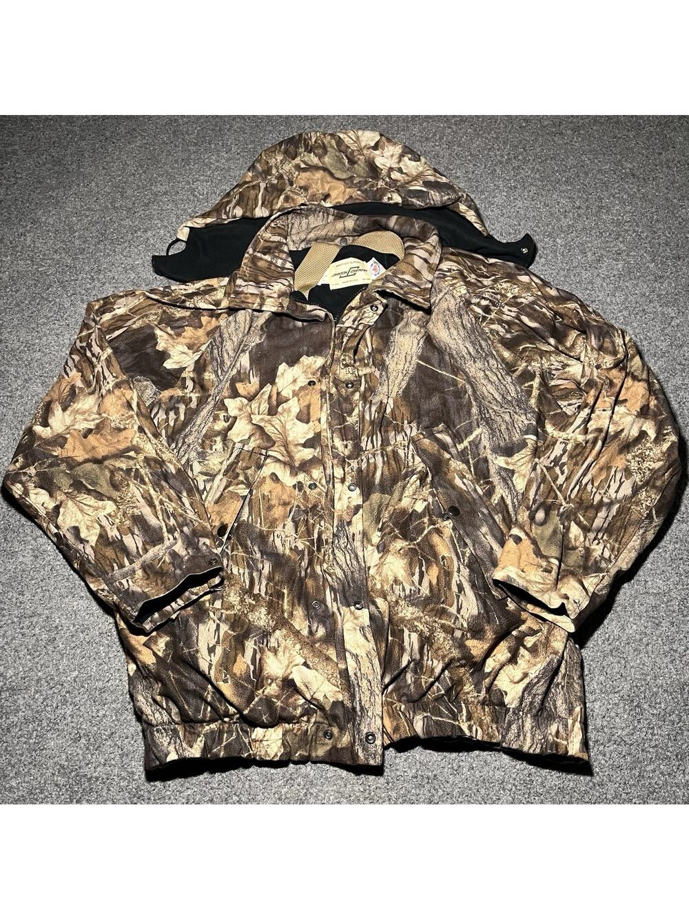 Vintage 90s Johnson Garments Jacket Mens Large Mossy Oak Breakup Camo Hunt USA